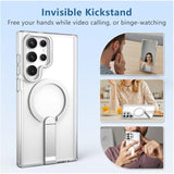 For Galaxy-S22-Ultra Case: With 2 Pcs Screen Protector For S22 Ultra Case, Strong Magnetic Compatible With Magsafe, Built-In Stand, Slim Fit & Clear Phone Case For Samsung S22 Ultra, Clear
