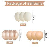 Beige Balloons,12 Inch 50Pcs Cream Balloons Nude Balloons Beige Sand White Balloons Sand Gold Balloons Metallic Gold Balloons With Ribbons For Birthday Baby Shower Wedding Party Decorations