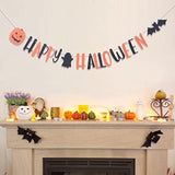 Happy Halloween Banners Decorations with Bat Signs and Wreaths for Party Decor