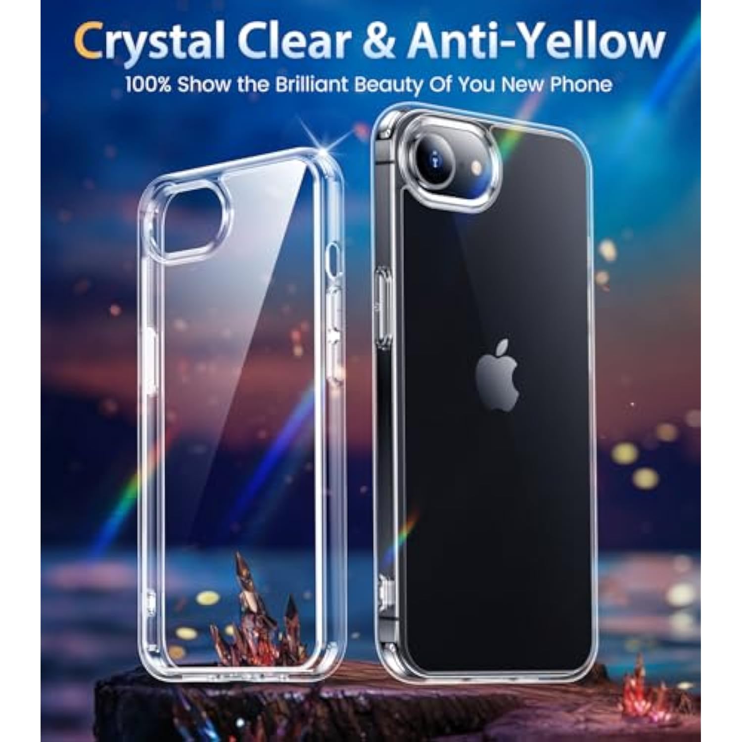For Iphone 16E Case Clear, [Crystal Clear][Not Yellowing][-Grade Protection] Slim Anti-Scratch Shockproof Transparent Protective Phone Case For Iphone 16E 6.1" 2025