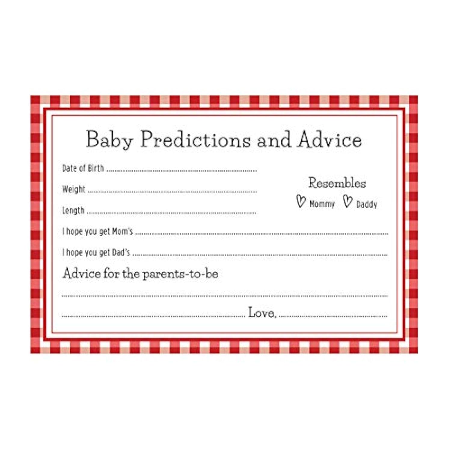 Bbq Baby-Q Predictions And Advice Baby Shower Cards - 24 Count