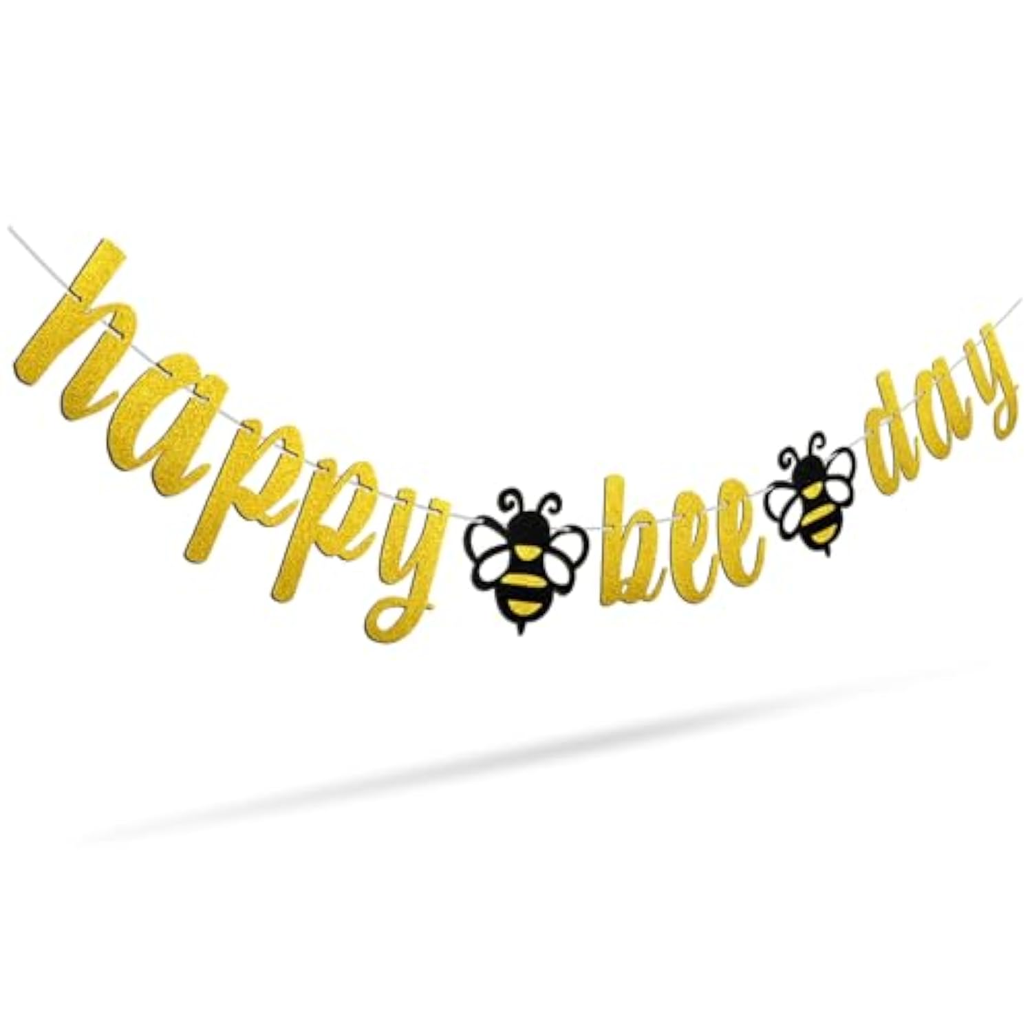 Gold Glitter Happy Bee Day Banner Bumble Theme Shower Decorations Bee Themed Parties Decor Gift For Engagement Party Decor Happy Birthday Parties Decorations