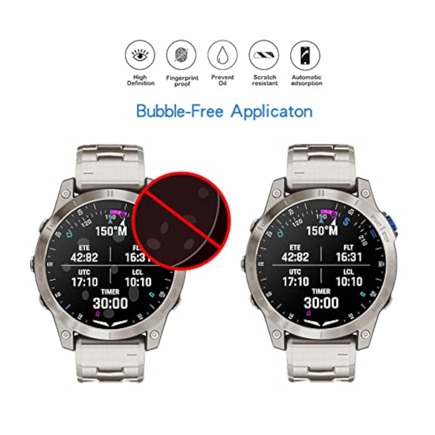[ 3Pcs Compatible For Garmin D2 Mach 1 Screen Protector, Pet Premium Real Hd Protective Film Compatible For D2 Mach 1 Watch