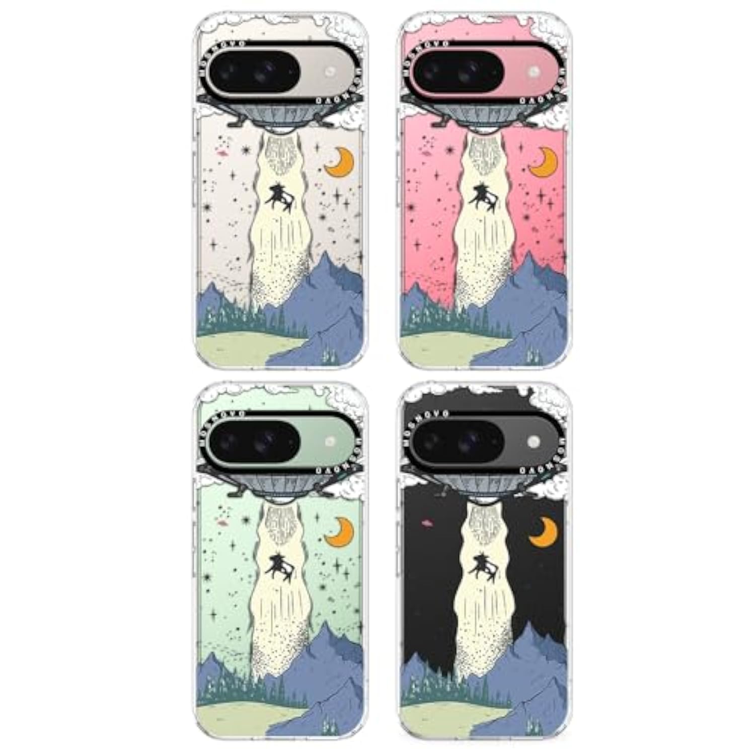 Case For Google Pixel 9 & Pixel 9 Pro, [Buffertech 6.6Ft -Grade Drop Protection] [Anti Peel Off Tech] Clear Tpu Bumper Phone Case Cover Design - Ufo