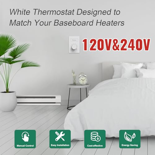 Dual Voltage (110V-265V) 4-Wire Manual Electric Baseboard Heater Thermostat For Home