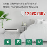 Dual Voltage (110V-265V) 4-Wire Manual Electric Baseboard Heater Thermostat For Home