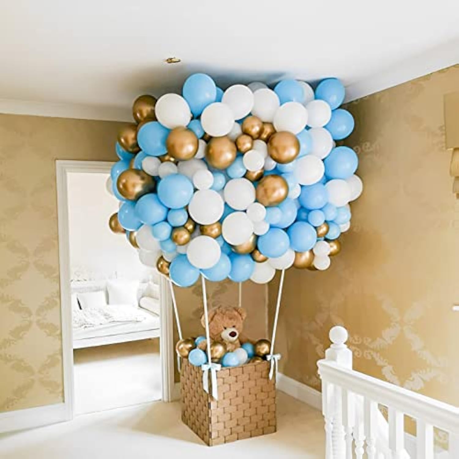 Baby Blue Latex Balloons (105 Pcs): Baby Shower, Birthday Party Decor
