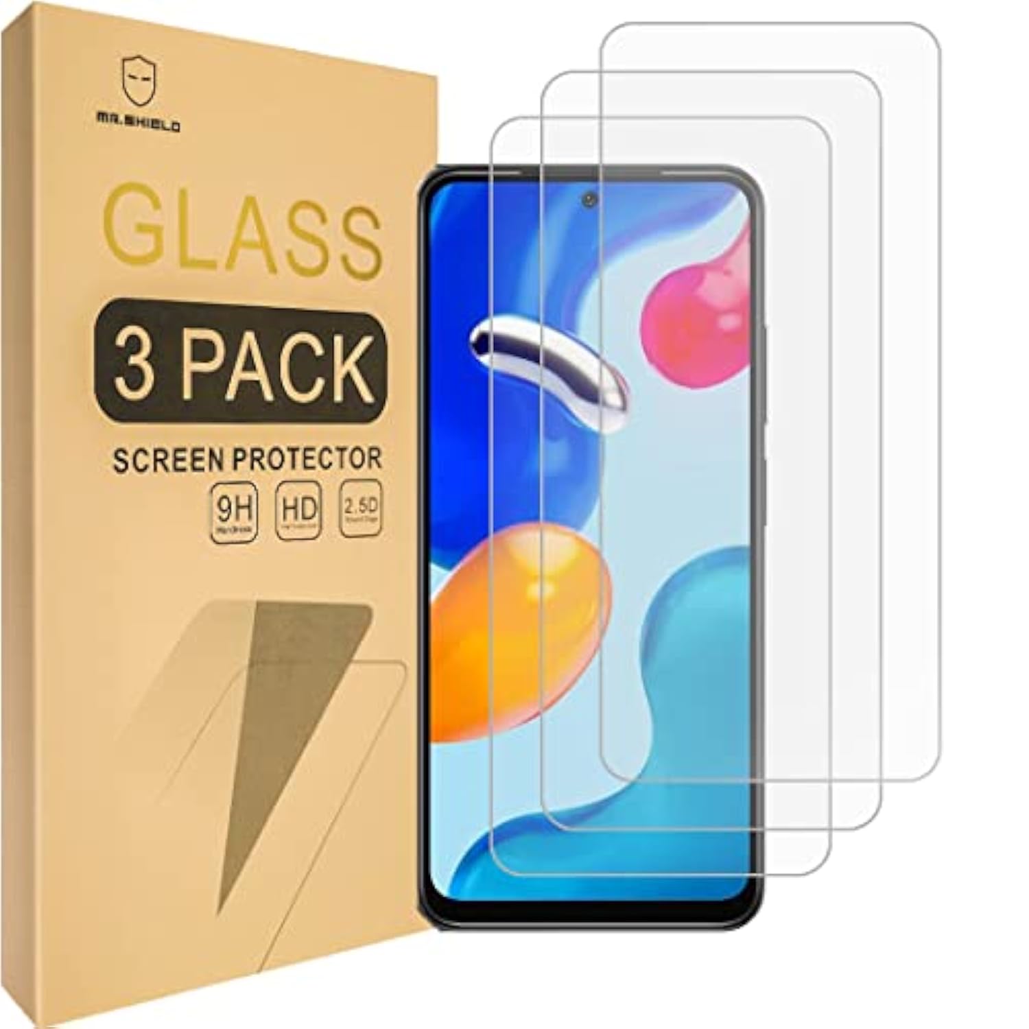 [3-Pack] Designed For Xiaomi (Redmi Note 11/11S 4G) 6.43 Inch [Not Fit For 5G Version] [Tempered Glass] [Japan Glass With 9H Hardness] Screen Protector With Replacement