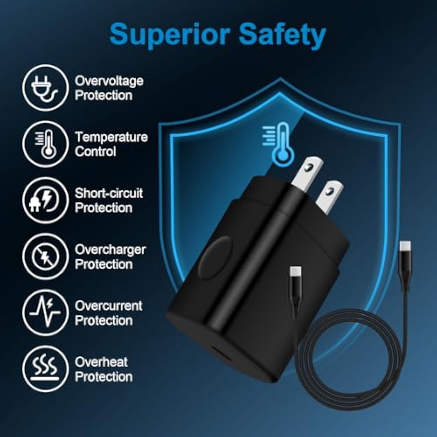 25W Super Fast Charger Box Type C Fast Charging For Samsung Galaxy A16 A56 A54 5G A15 S25 Ultra S24 Fe A35 A14 Z Fold 6/Flip 6 S23 S22,Usb C Charger Block+6Ft Usb C To C Cable For Google Pixel 9 8 Pro