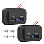 Rv Usb Outlets, Qc3.0 Usb A & Usb C Port Quick Charge Socket Outlet With Led Indicator For 12V Car Marine 2Pcs