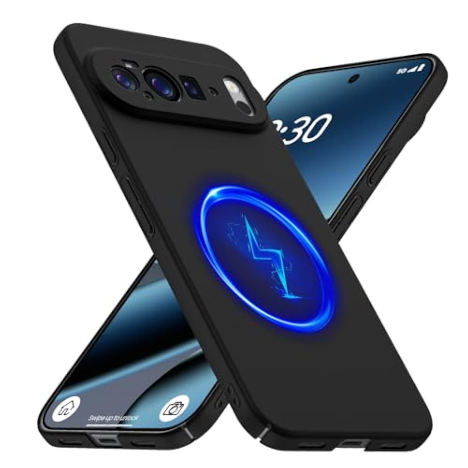 Magnetic Slim Case Fit For Google Pixel 10 Pro Xl Case(2025)[Compatible With Pixelsnap/Magsafe] Ultra-Thin Lightweight Durable Minimalist Matte Hard Cover Shockproof Non Slip Ring-Black