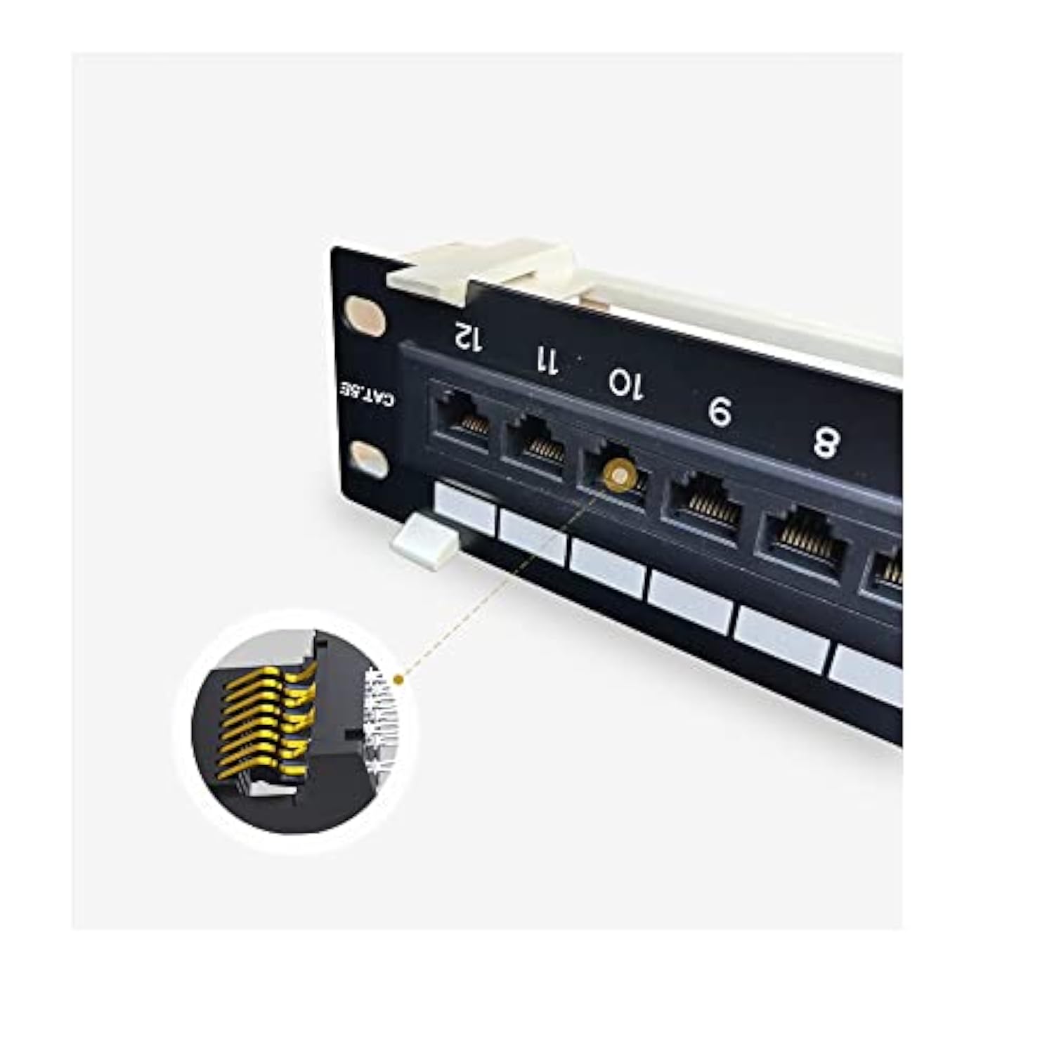 1U 12 Ports Cat5E Wallmount Patch Panel, Utp Ethernet Patch Panel With Rj45 Ca