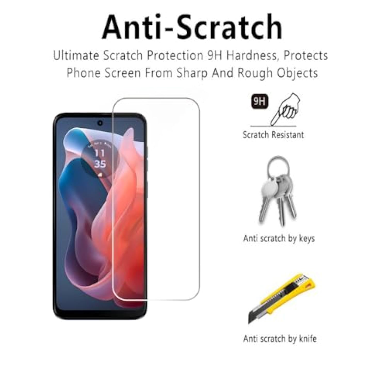 [3-Pack Compatible With Moto G Play 2025 Screen Protector Tempered Glass,9H Hardness, Anti-Scratch, Bubble Free, Easy To Install (Clear)