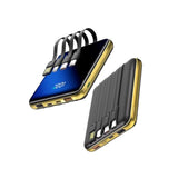 10000Mah Portable Charger With Built-In Cables,22.5W Fast Charging Power Bank,Smart Led Display,Compact External Battery For Iphone,Samsung,Tablet