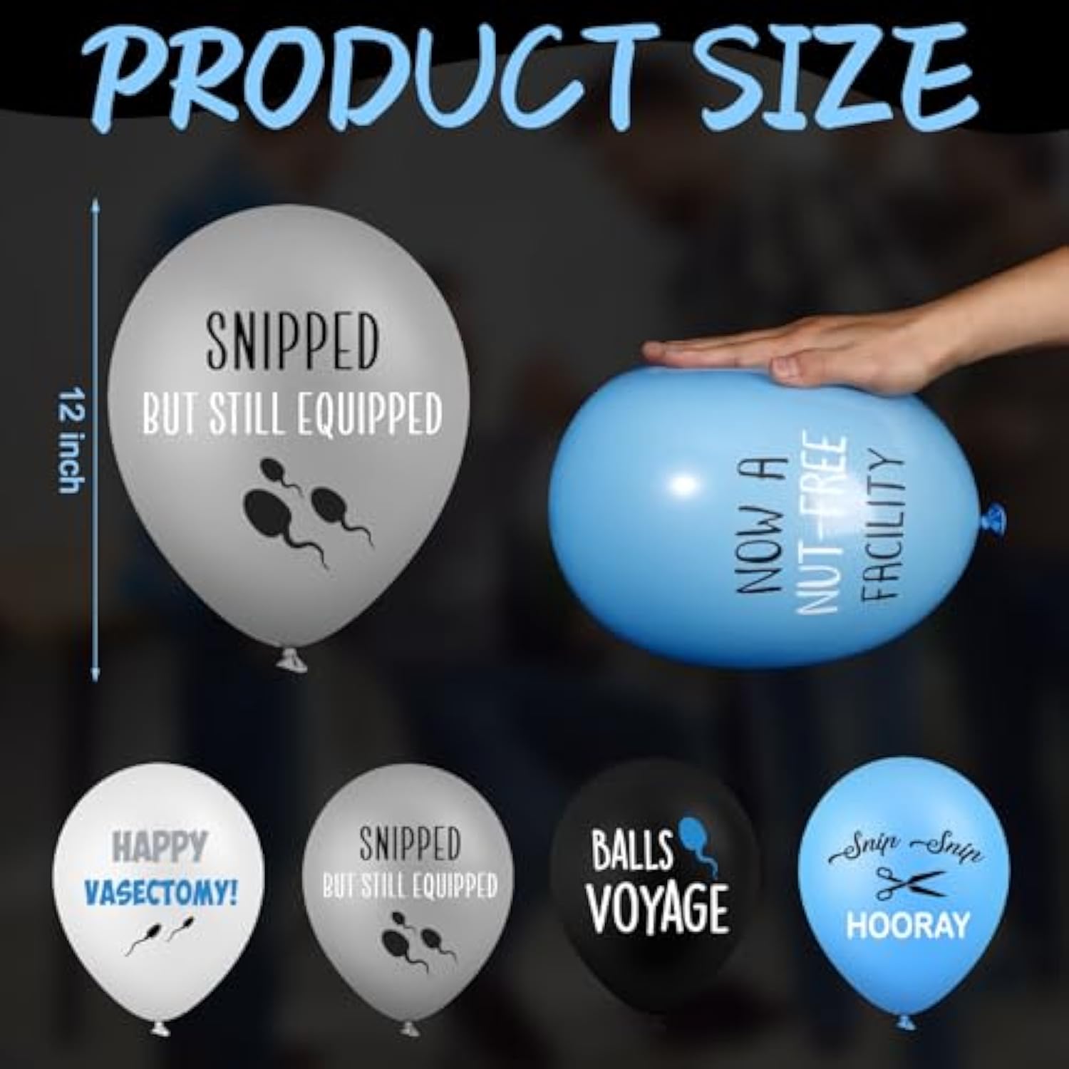 48 Pcs Funny Vasectomy Party Balloons Gift For Men Novelty Gag For Recovery Get Well Soon Happy Vasectomy Themed Gift Decorations, 12 Styles