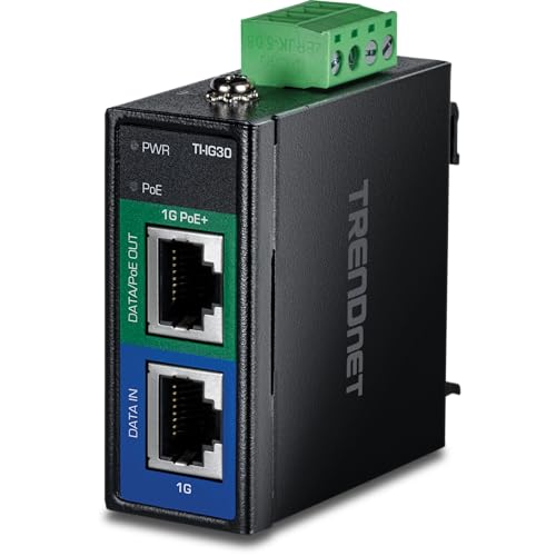 Hardened Industrial Gigabit Poe+ Injector, Din-Rail, Wall Mount, Ip30 Rated Housing, Din-Rail & Wall Mounts Included, Ti-Ig30