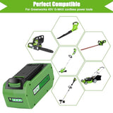 40V 6.0Ah Lithium-Ion Battery Replacement For Greenworks 40V Battery 29472 29462 29252 20202 22262 25312 25322 20642 22272 27062 21242 G-Max Cordless Power Tools(Not For Gen 1)