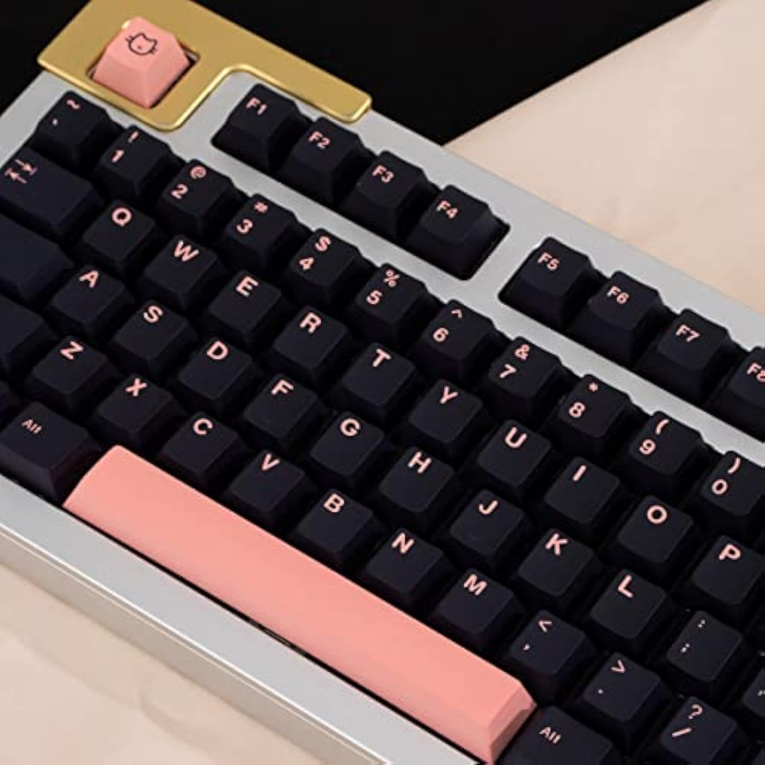 Pbt Keycaps Dye Sub 136 Keys Cherry Profile Pink Cat Keycaps Set Fit For 60% 6