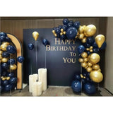 141-Pc Blue, White & Gold Balloon Garland Kit for Birthday, Shower & Wedding Decor