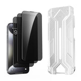 3 Pack For Iphone 15 Pro Max Privacy Screen Protector Tempered Glass:9H+ Durable, Auto Positioning, Bubble Free, High Definition, Easy Installation