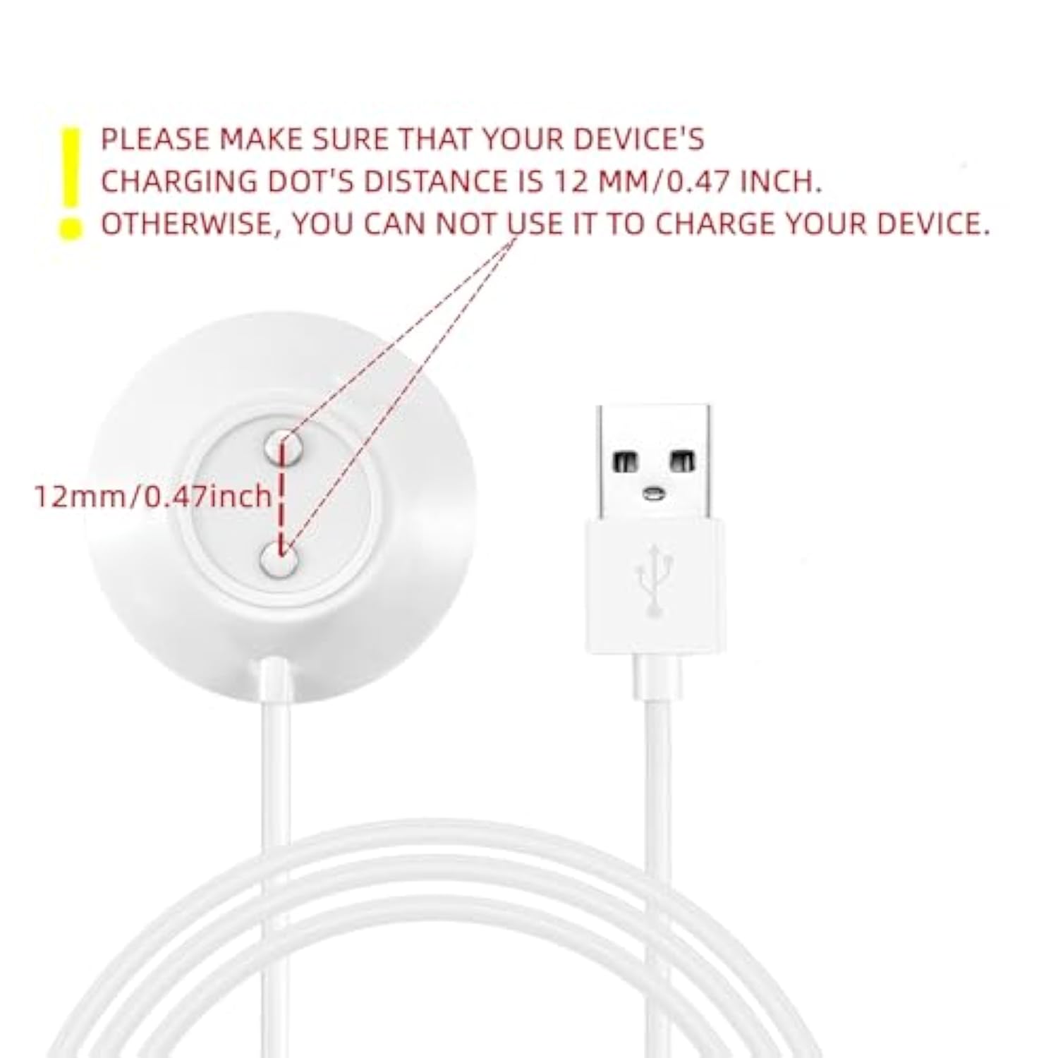 Rose Magnetic Dock Charger 12mm Fast Charging USB Cable 2.5ft
