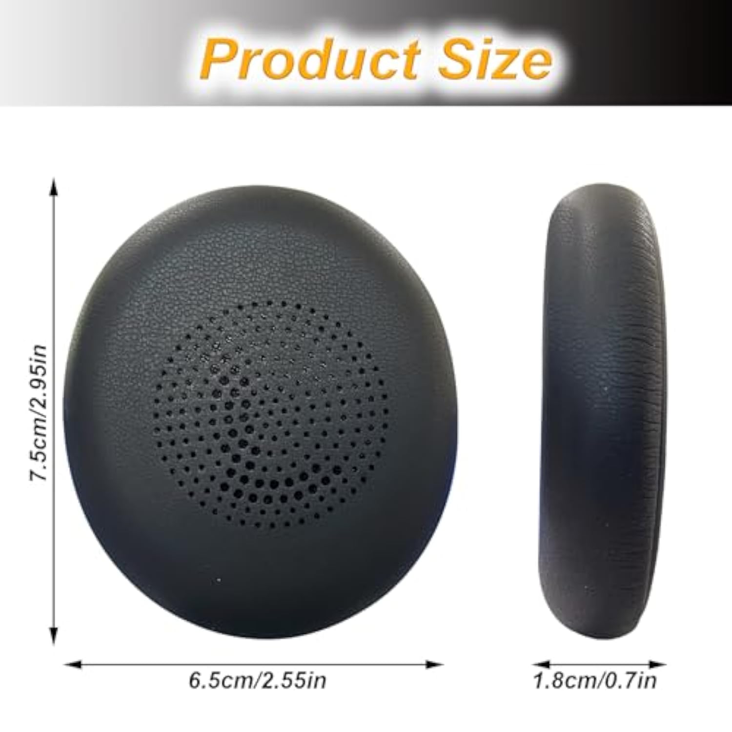 Replacement Earpads For Jabra Evolve2 65 (65Ms 65Uc Usb)/Evolve2 40 (40Uc 40Ms Usb)/Elite 45H On-Ear Wireless Headset, Headphone Ear Pads Cushions With Softer Protein Leather
