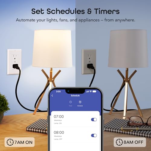 Smart Wifi In-Wall Outlet, White, 4 Pack 2 Smart Outlets Per Plug, Compatible With Alexa & Google Home, Tamper Resistant, Fire Resistant, App & Voice Control, Requires 2.4Ghz Wifi