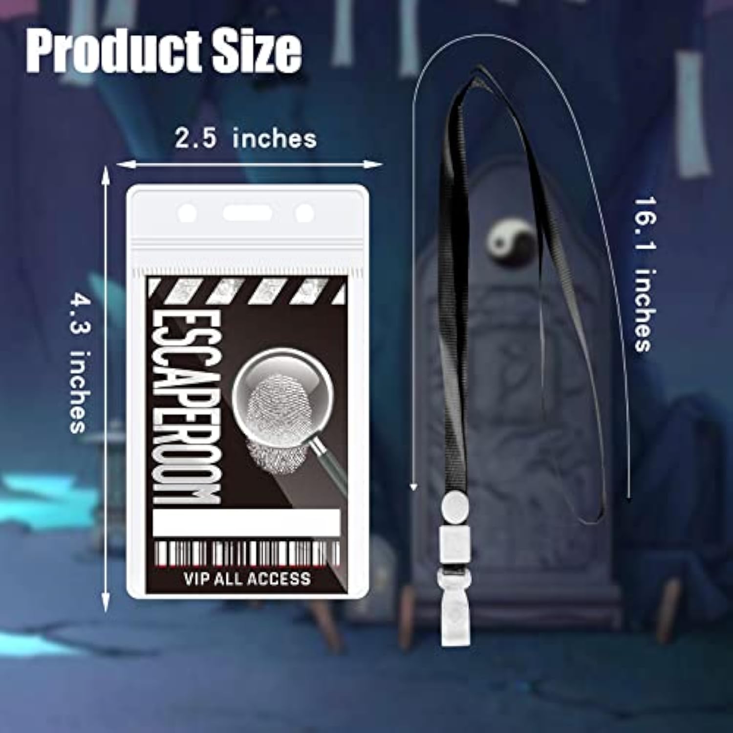Top Secret Party Favors Escape Room Mystery Id Pass Set, 10 Pieces, Pvc Material, 2.1 X 3.3 Inch