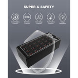 24-Port 100 Watt (20 A) Usb Charging Station, Travel Desktop Usb Rapid Charger, Multi Ports Fast Charger Station Organizer Compatible With Smartphones, Tables, And More Devices