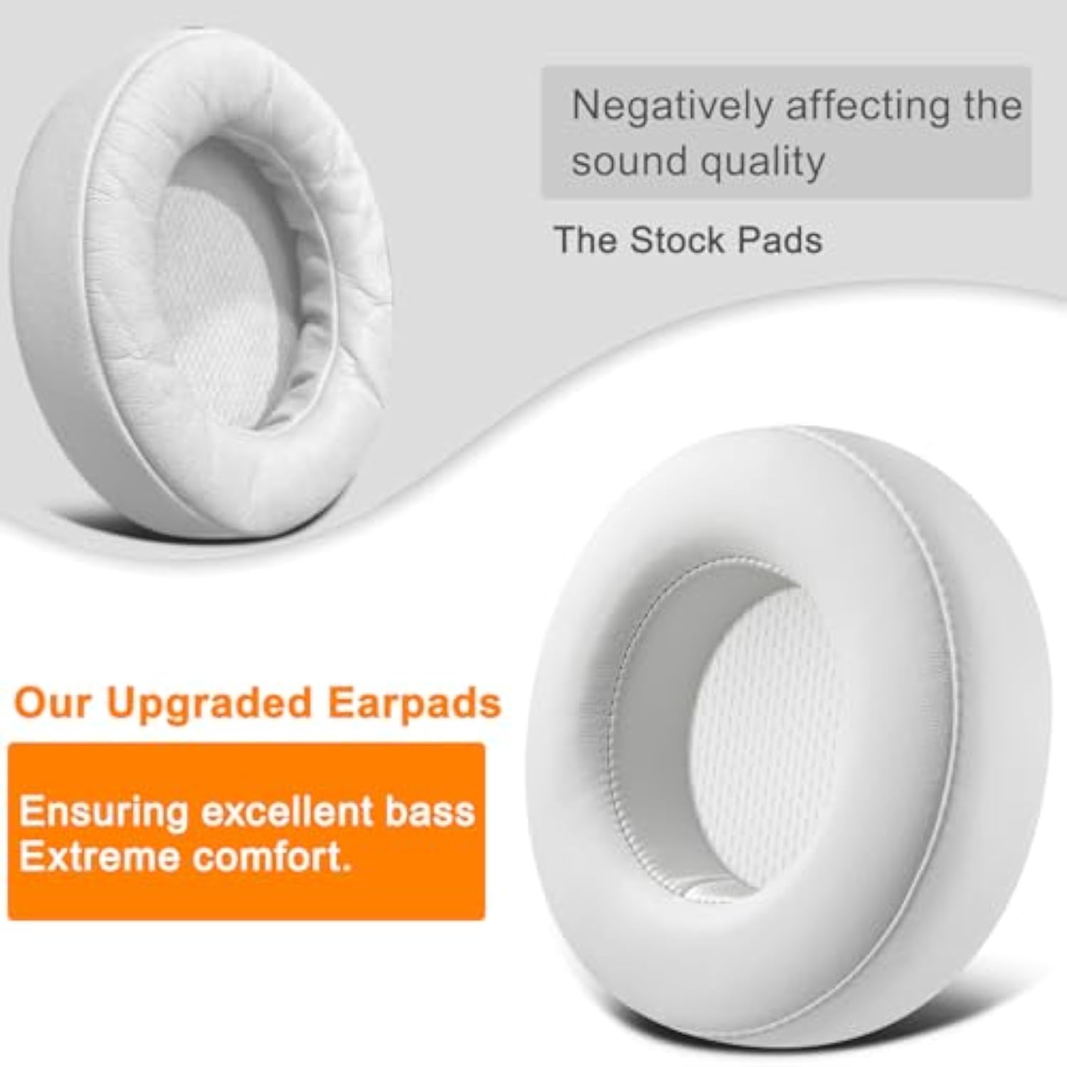 Ear Pads Replacement For Corsair Virtuoso Rgb Wireless Xt Se Gaming Headset, Earpads Cushions With Protein Leather, High-Density Noise Isolation Foam, Added Thickness - White