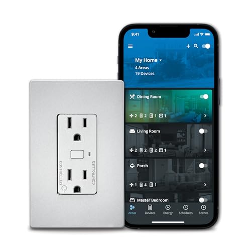 Ewftrcr15-Sg-Bx-L Wi-Fi Smart Receptacle Works With Hey Google And Alexa, Silver Granite