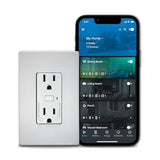 Ewftrcr15-Sg-Bx-L Wi-Fi Smart Receptacle Works With Hey Google And Alexa, Silver Granite