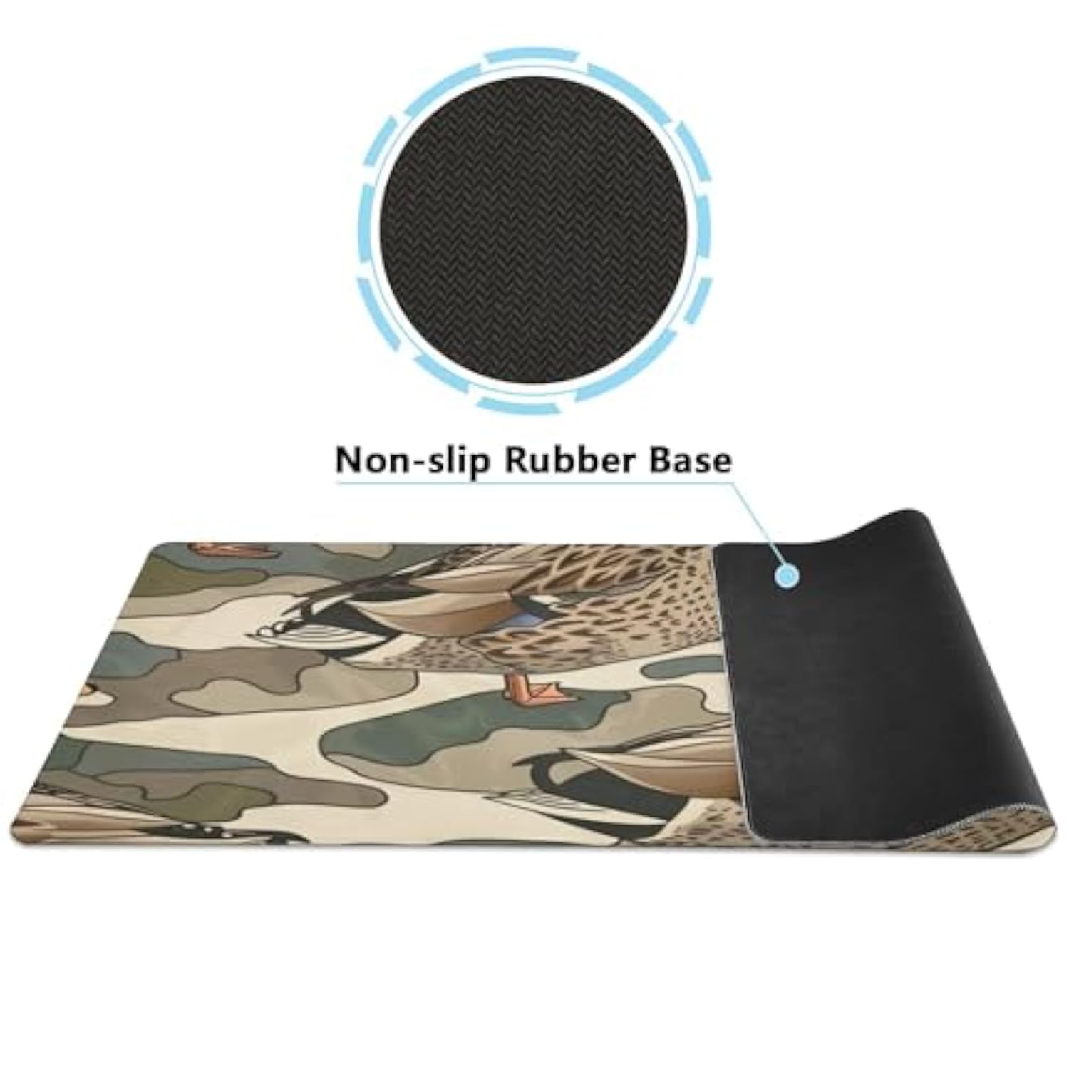 Duck Camo Camouflage Gaming Mouse Pad Large Mousepad Extended Computer Keyboard Desk Pad Non-Slip Desk Mat For Work Office, 31.5 X 15.7 In