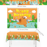 Capybara Party Decor Supplies Balloons Backdrop Banner Cake Toppers Tableware
