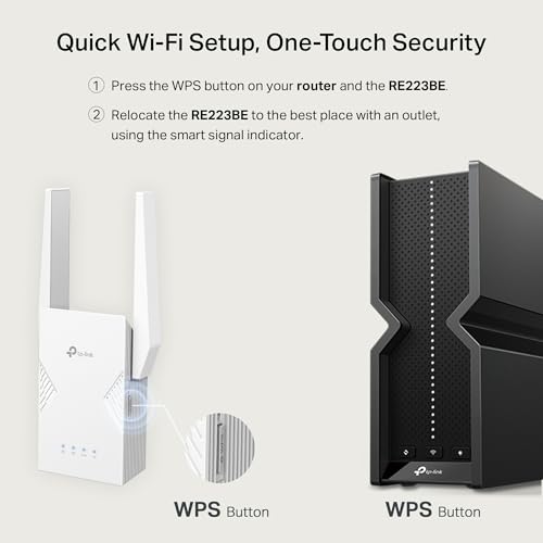 Be3200 Wi-Fi 7 Range Extender Re223Be W/Ethernet Port | 3.2 Gbps Dual-Band Wireless Repeater | Internet Signal Booster For Home | Up To 2400 Sq.Ft, 64 Devices | Mlo, Easymesh | No 6 Ghz Band