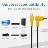 90 Degree Short Rca Extension Cable, 24K Gold-Plated Subwoofer Rca Cable, Rca