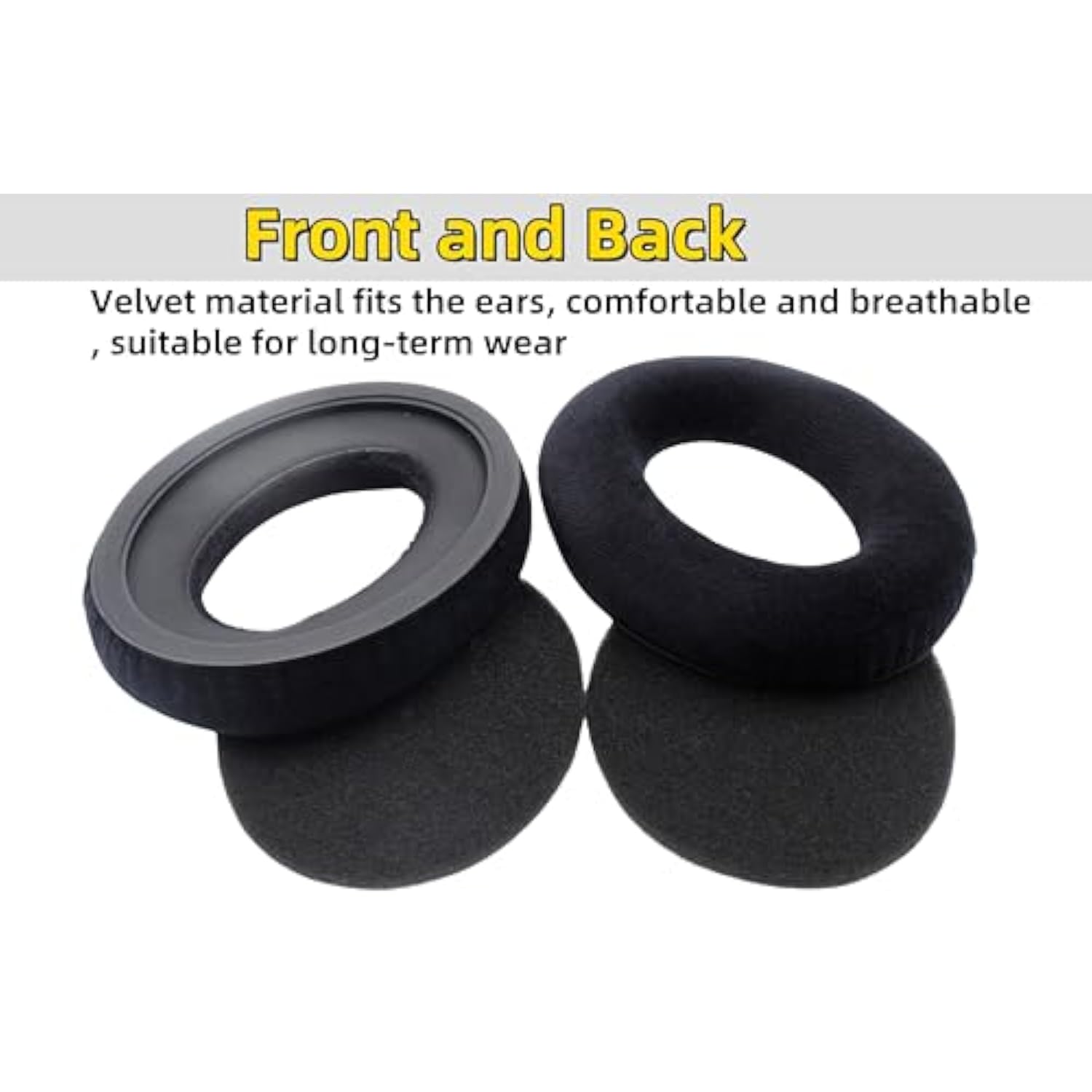 Replacement Ear Pads Compatible With Sennheiser Hd598 / Hd598Se / Hd598Cs / Hd595 / Hd599 / Hd599 Se - Soft Velvet Material & Memory Foam(Black)