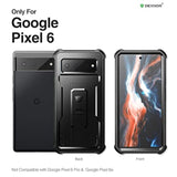 For Google Pixel 6 Case, [Built In Screen Protector And Kickstand] Heavy Duty Military Grade Protection Shockproof Protective Cover For Google Pixel 6 5G (Black)
