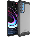 TUDIA DualShield Designed for Motorola Edge 5G UW Case, Shockproof Military Grade Slim Heavy Duty Tough Dual Layer Protection - Metallic Slate