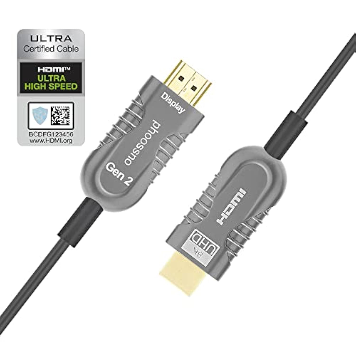 Certified 8K Hdmi 2.1 Fiber Optical Cable, 10K Ultra High Speed Hdmi Gen2 10M