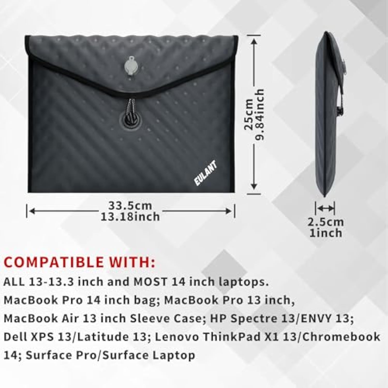 Waterproof Inflatable Computer Sleeve,14Inch Laptop Sleeve Case Compatible With Macbook Air Pro M1 M2 13Inch,M3 M4 Pro/Max 14Inch,Hp,Dell,Lenovo Asus 13-14Inch Laptop Protective Case,Gray