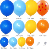Dragon Z Party Balloon Kit - 139 Pcs Blue Garland Arch & 7 Star Ball Decorations