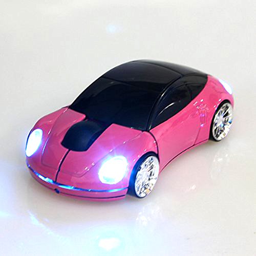 2.4Ghz 3D Car Shape Wireless Optical Mouse Usb Gaming Mouse With Receiver For Pc Laptop (Pink)