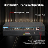 8-Port 10G Sfp+ Layer 3 Managed Switch, 8 X 10Gbe Ports, Web Managed, Port Isolation, Built-In Fan, Metal Case, Desktop/Wall Mount, Led Indicators, Support 1G/2.5G (Sfp+ Modules Not Included)