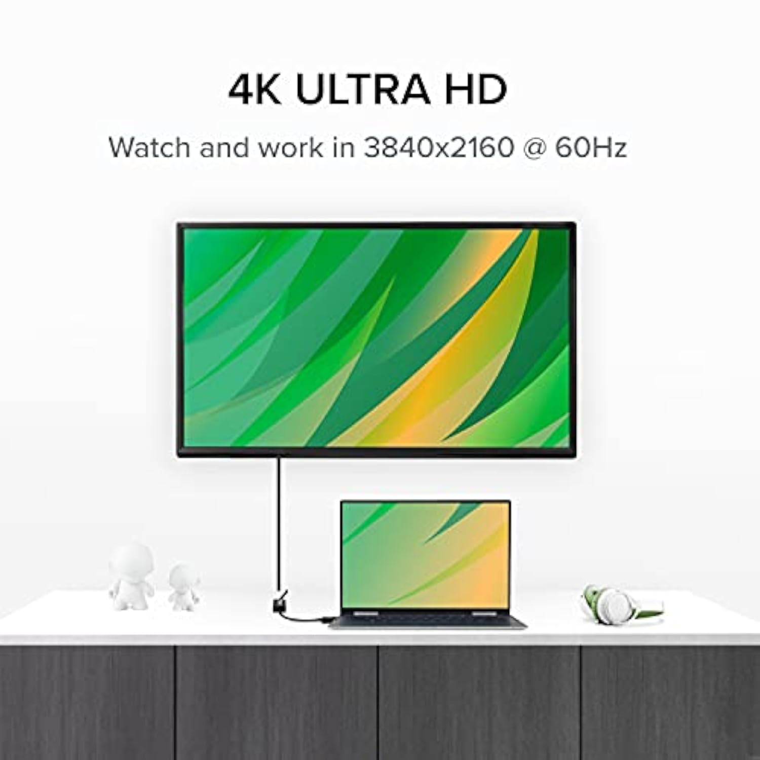 Active Displayport To Hdmi Adapter, Uni-Directional, Driverless, Adapts Any Full-Sized Dp Port To Enable Connecting A Hdmi Cable And Display Up To 4K 3840X2160 @60Hz