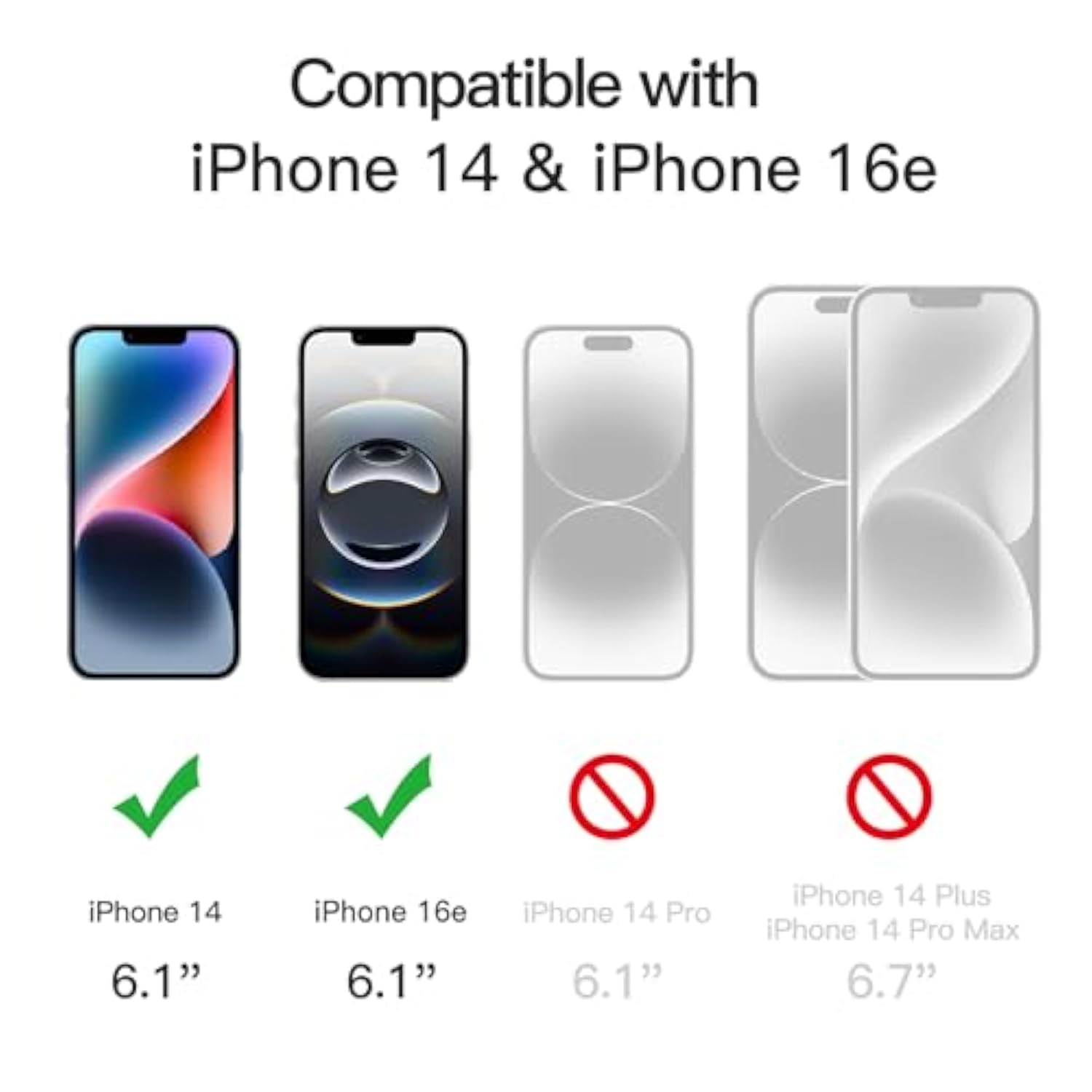 JETech Privacy Screen Protector for iPhone 16e 2025, iPhone 14 6.1-Inch, Anti Spy Tempered Glass Film, 2-Pack