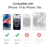 JETech Privacy Screen Protector for iPhone 16e 2025, iPhone 14 6.1-Inch, Anti Spy Tempered Glass Film, 2-Pack