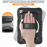 For Ipad Mini 5/ Mini 4 Case 7.9 Inch, Sturdy Heavy Duty Shockproof Full-Body Protective Case With Screen Protector, Rotating Stand, Hand/Shoulder Strap For Ipad Mini 5Th/4Th Gen, Black