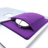 Laptop Mouse Hard Drive Pen Storage Pouch, 14.5Cm X 12Cm / 5.7In X 4.72In, Purple Elastic With 3M Adhesive, Slim Stick-On Computer Accessory Holder