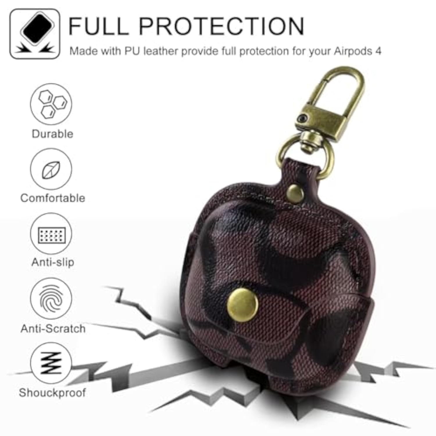 AirPods 4th Generation Case Leather Full Body Shockproof Protective Cover